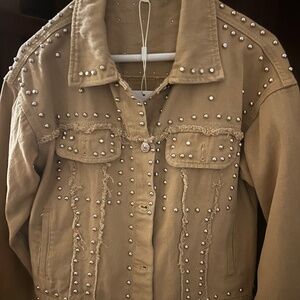 Woman’s Denim Studded Jacket  Size Small